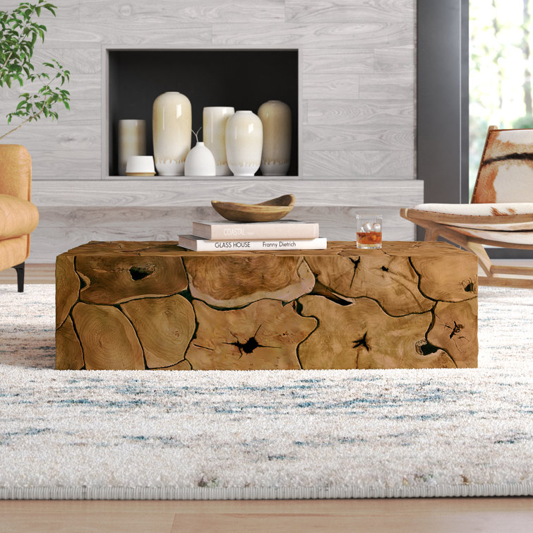 The Twillery Co.® Melbourne Solid Wood Block Coffee Table Wayfair